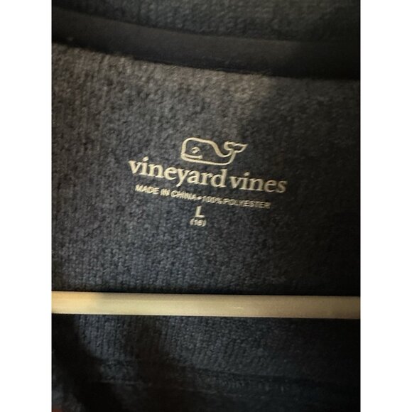 Vineyard Vines Fleece Pullover Kids Size Large Blue Quarter Zip - Picture 3 of 4